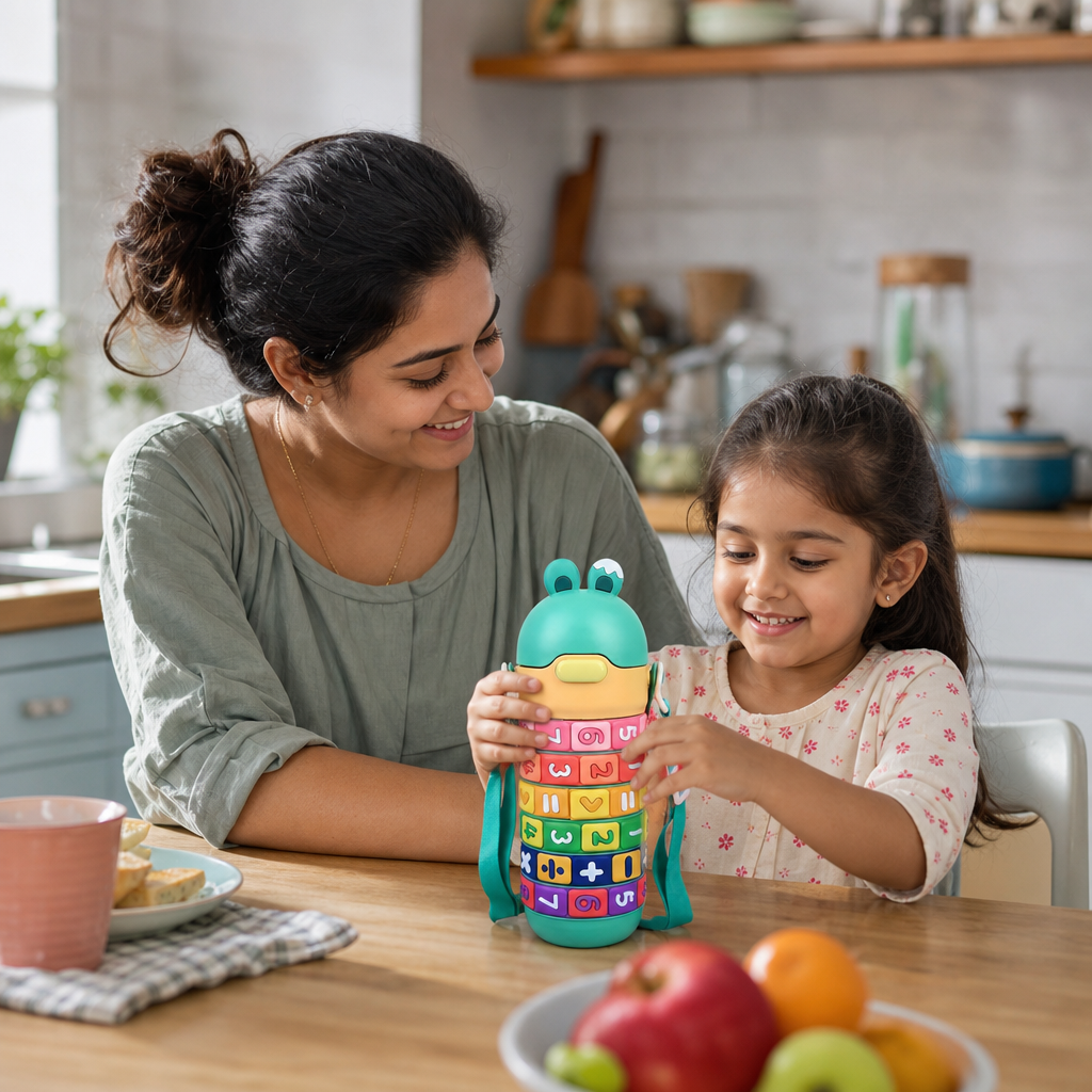 No More Water Battles – Fun Learning Water Bottle for Kids
